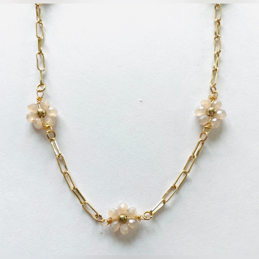 Minimalist gold tone with Czech glass beads - Picture 3 of 5